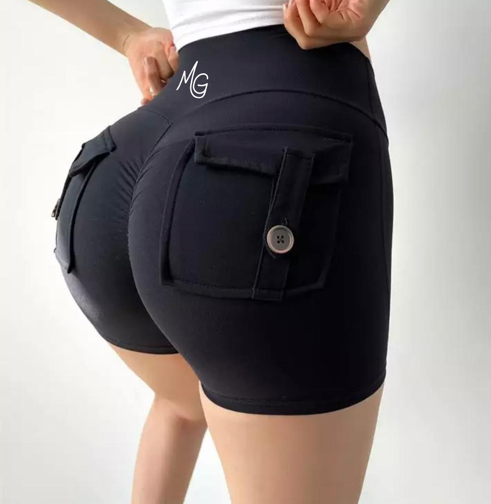 Scrunch Butt Shorts With Pockets - MG Closet