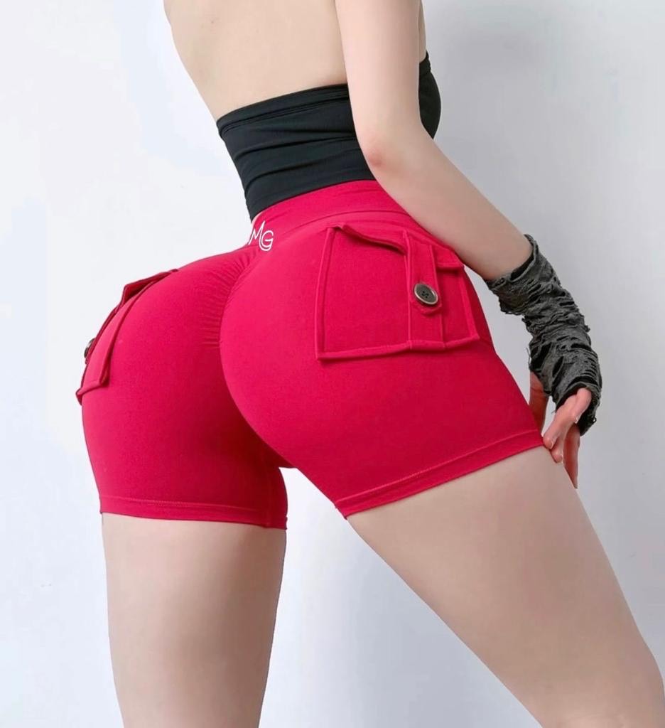 Scrunch Booty Red Shorts - Welcome